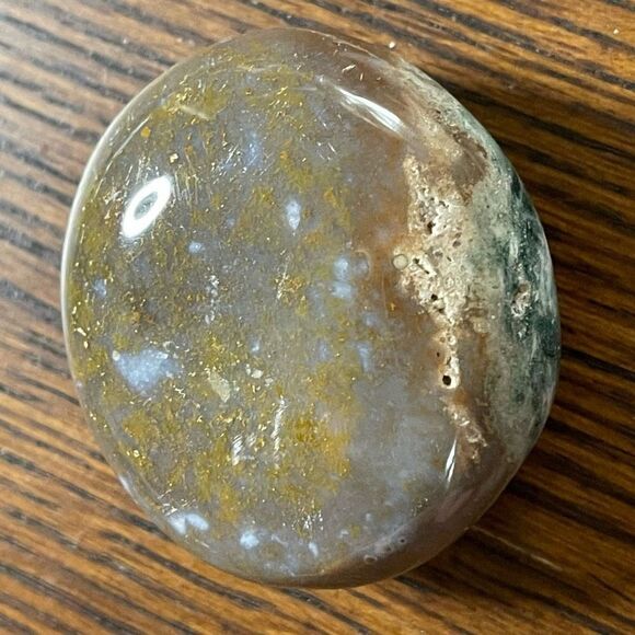 Ocean Jasper palm stone crystal white natural green brown druzy moss agate agati - Picture 2 of 8
